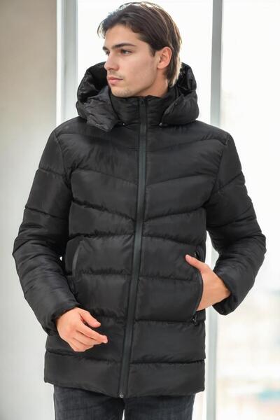 Dewberry M8659 Men's Coat-Black-1