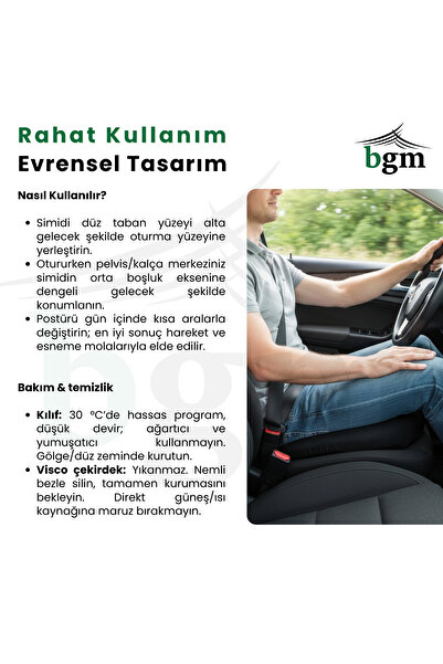 bgm Orthopedic Visco Sitting Cushion (Memory Foam) – Washable Cover, Soft Structure Orthopedic Pillow