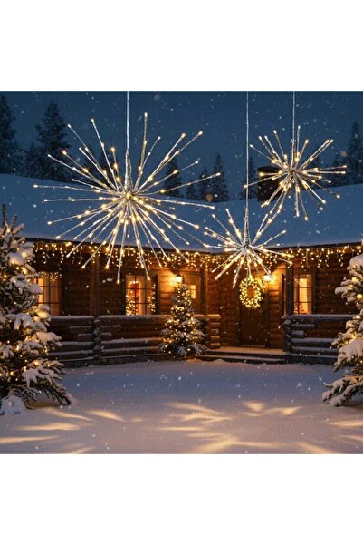 Eglo Outdoor Christmas Light Decoration Firework Star, 64 LEDs, Warm Light, Mains Powered, H 30 cm