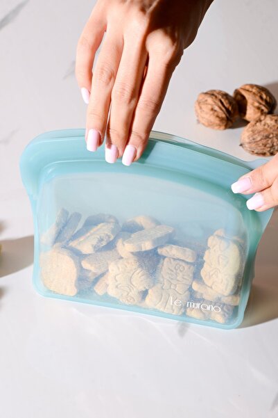 Le murano Sheer Air Tight Ziplock Silicone Storage Bag 600 ml | Blue