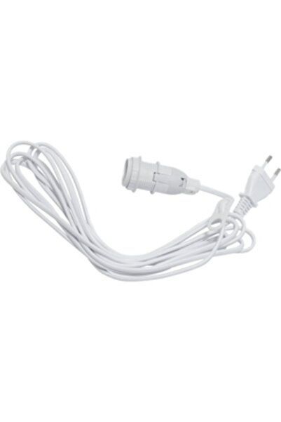 Eglo Cablu de alimentare cu soclu E14 pentru decorare, 5 m, întrerupător, alb