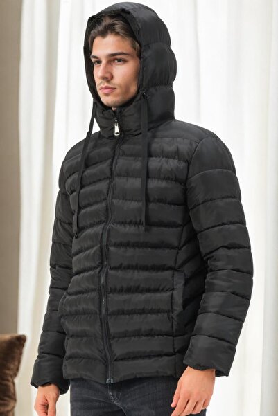 Dewberry M8658 Men's Coat-Black-1