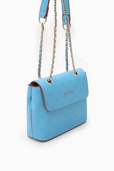 Levidor Geantă de umăr cu curea cu lanț cu imprimeu Levidor albastru