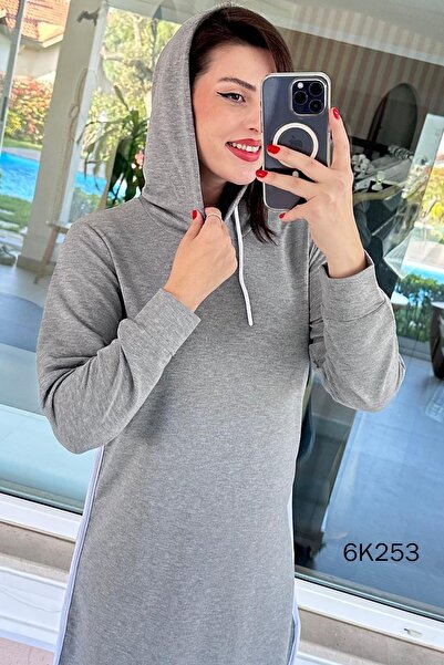 İnce Topuk Hooded Piped Crystal Dress 6K253