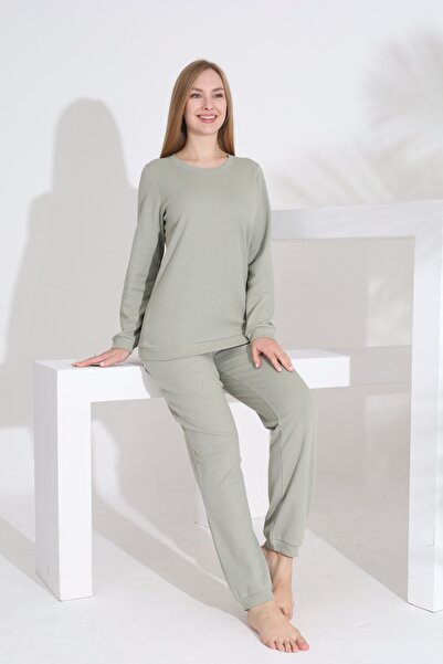 Etoile 100% бавовняна тканина з візерунком «соти» з довгими рукавами, манжетами та кишенями, жіночий піжамний комплект 98520