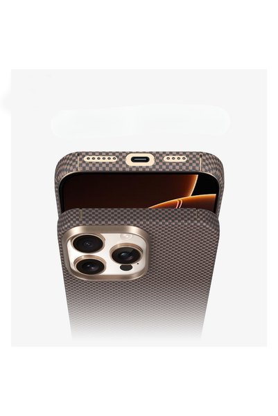 Boğazören iPhone Kevlar Case iPhone 15 Pro Black Titanium Magsafe Case Case Cover Carbon Fiber Back Cover Protection