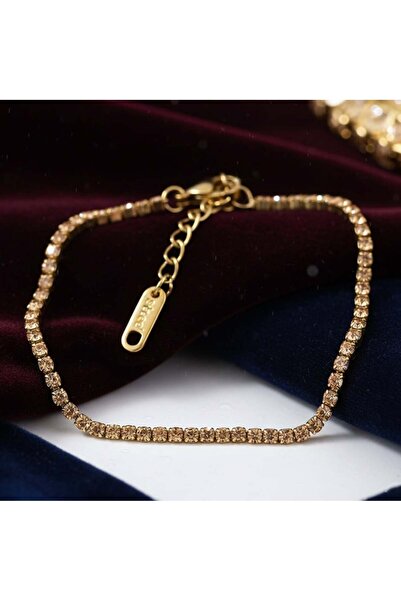 KEVSA Jewelry Brățară tenis din oțel inoxidabil cu pietre crem 2mm - BF1178