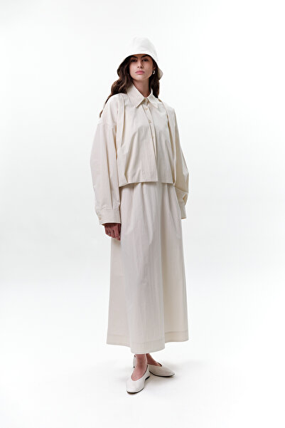 Manuka Short Jacket with Pile Detail Stone