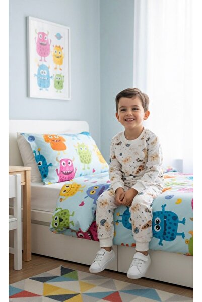 BOBBY JR KİDSWEAR HEART PRINTED PAJAMAS SET