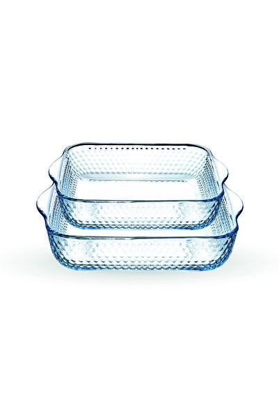 Borart Petek Desenli Kare Tepsi Takım