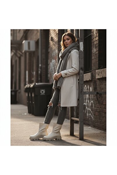 OEM Women's platform boots, fur lined interior, eco-leather, CA-82