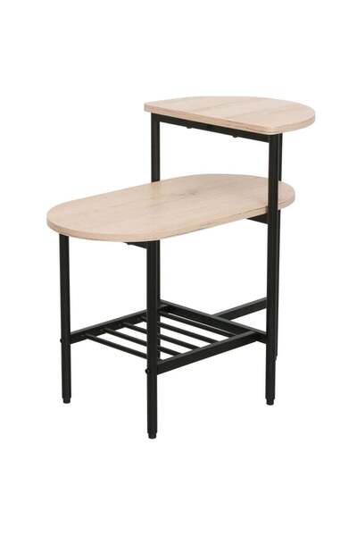 Danube Home طاولة جانبية جايد - طاولة جانبية عصرية من خشب البلوط والأسود للمساحات الداخلية