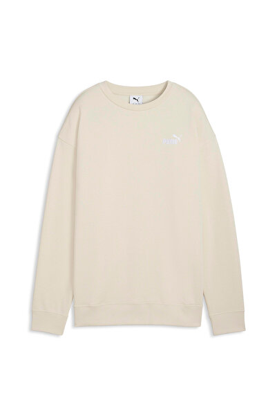 Puma Ess Small Logo Relaxed Crew Γυναικείο Μπεζ Φούτερ σε Casual Στυλ 63326887