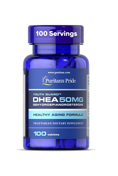 Puritan's Pride Youth Guard DHEA for Women and Men 50mg, Supplement for Healthy Aging, 3 Month Supply, 100 Tablets