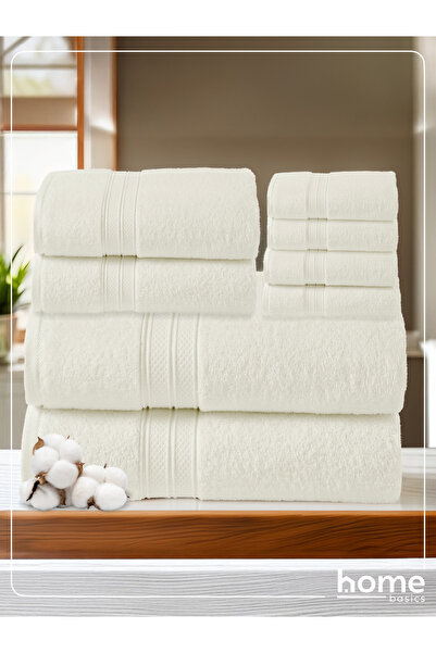 Donetella 8 Pcs Premium Towel Set – 100% Combed Cotton 600 GSM, Soft, Quick Dry & Absorbent for Bath & Gym.