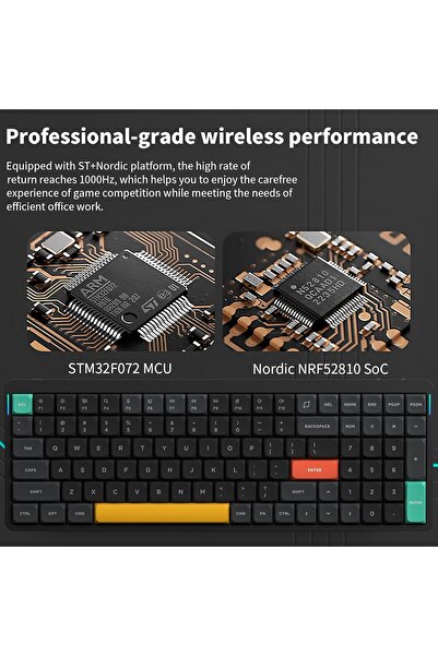 NuPhy Air96 V2 Wireless Mechanical Keyboard, 100-key RGB, Bluetooth 5.1/2.4G/Wired - Black (Gateron