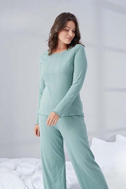 ANI İÇ GİYİM Ani Pajama Set Women Green Ta008