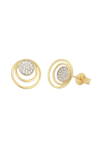 Bijuteria SORELLY 14k White and Yellow Gold Infinity Circles Earrings