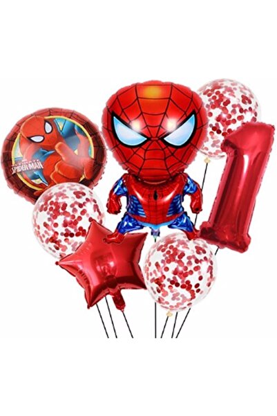 Parti Station Spider-Man Concept 1 Year Old Balloon Set Birthday Set Age Balloon Set