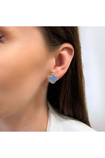 Bijuteria SORELLY Gold-Plated Silver Earrings Purple Flower