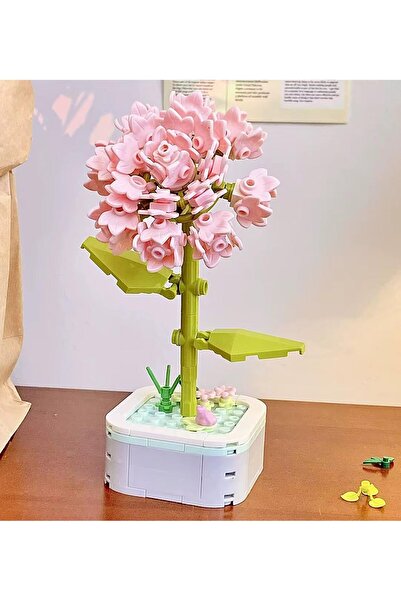 HEDİYEBİZİZ سلسلة مكعبات البناء ليغو - وردي