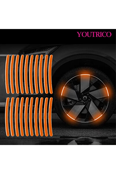 Youtrico 20 قطعة من زينة محور عجلة السيارة، عاكس ليلي متوهج - ملصق أمان للسيا...