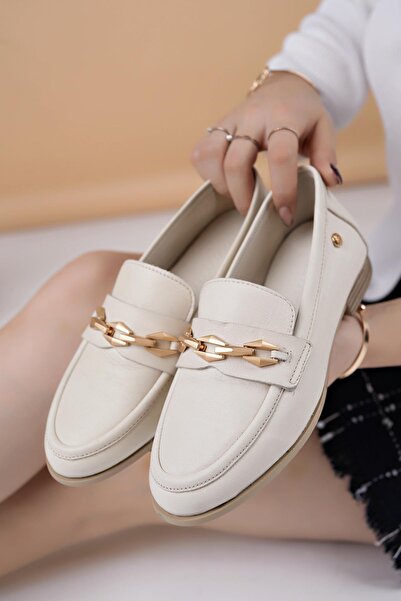 Mammamia D25Ya 3315 Cream Genuine Leather Masculine Women's Shoes