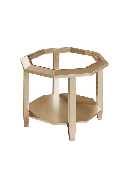 Danube Home طاولة جانبية أزاليا - طاولة جانبية فاخرة من الزجاج والذهب الشمبانيا للديكورات الداخلية الحديثة