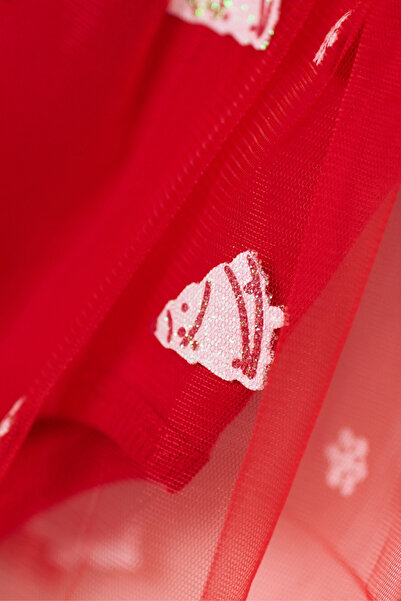 Le Mabelle Red Snowman Printed Baby Girl Romper with Headband - Misty