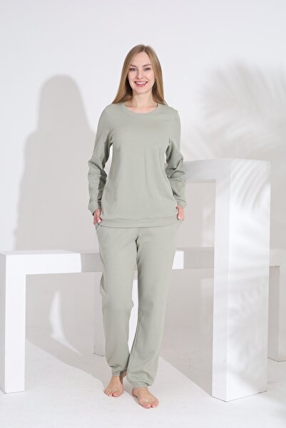 Etoile 100% бавовняна тканина з візерунком «соти» з довгими рукавами, манжетами та кишенями, жіночий піжамний комплект 98520