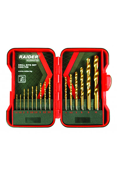 Raider Set burghie HSS TiN pentru metal Ø1.5-10 mm - 15 buc.