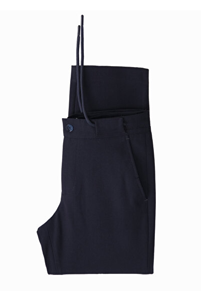 Doctor junior Boy's Navy Blue Drawstring Waist Regular Fabric Trousers