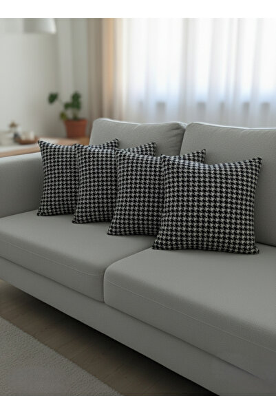 DEALP HOME COLLECTİON Patterned Digital Printed Decorative 4-Piece Pillow Cushion Cover Set