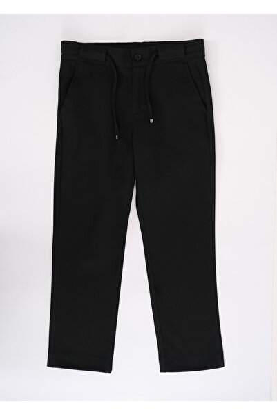 Doctor junior Boy's Black Drawstring Waist Regular Fabric Pants