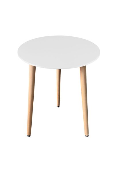 Artool Scandinavian style table, Artool, Kami, round, MDF and wood, white, 60x74 cm
