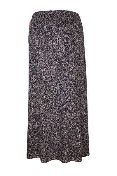 HESNA Women's Betül 8-Piece Elastic Colorful Drop Pattern Transitional Quality Black Skirt