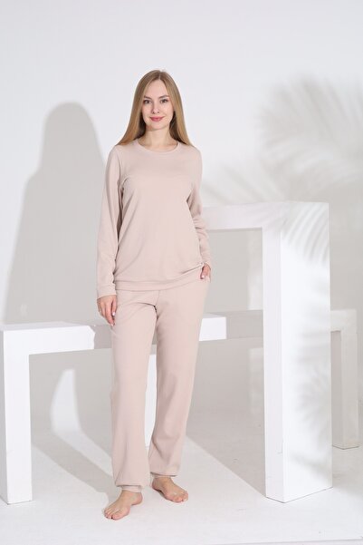 Etoile 100% бавовняна тканина з візерунком «соти» з довгими рукавами, манжетами та кишенями, жіночий піжамний комплект 98520