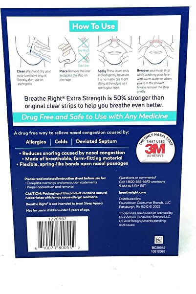 Breathe Right Snoring-Free Extra Strength Clear Nasal Strips (72 Count)