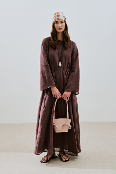 Manuka Long Dress with Adjustable Waist Bordo