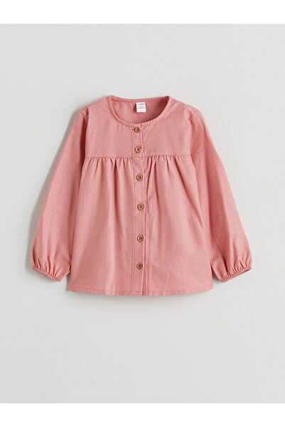 LC Waikiki Lcw Eco Crew Neck Gabardine Girls' Shirt