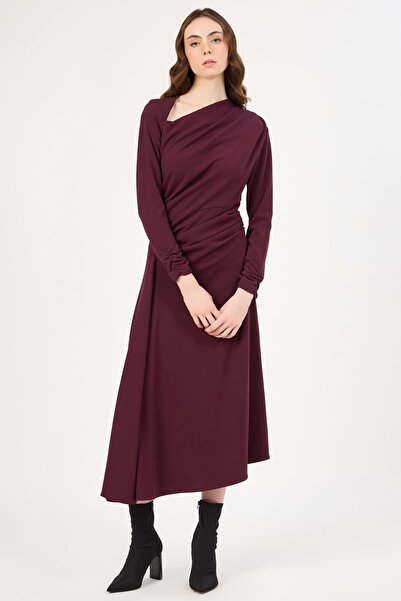 FEVER Pile detaylı asimetrik elbise