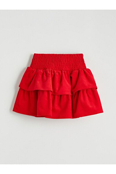 LC Waikiki Lcw Kids Layered Girls' Velvet Skirt and Pantyhose