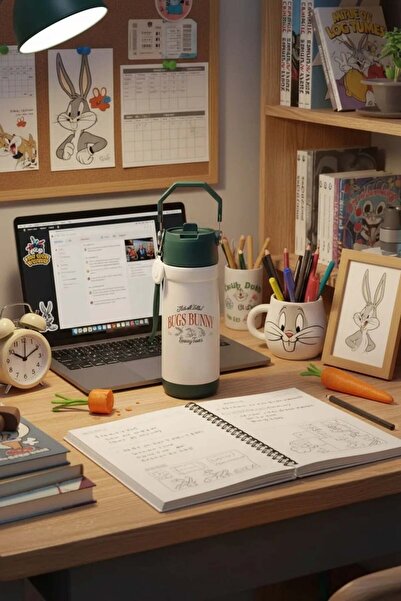 BUGS BUNNY Lisanslı Retro Serisi Tutacaklı Termos 550 ml