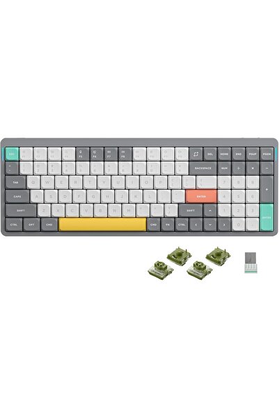 NuPhy Air96 V2 Wireless Mechanical Keyboard, 100-key RGB, Bluetooth 5.1/2.4G/Wired - Grey (Gateron M