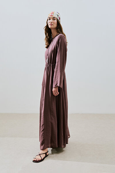 Manuka Long Dress with Adjustable Waist Bordo