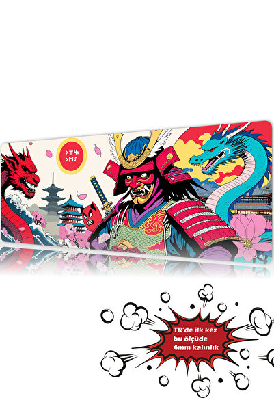 urzuva Demon of the Rising Sun 90x40 4MM Kalınlık Premium Gaming oyuncu mouse...