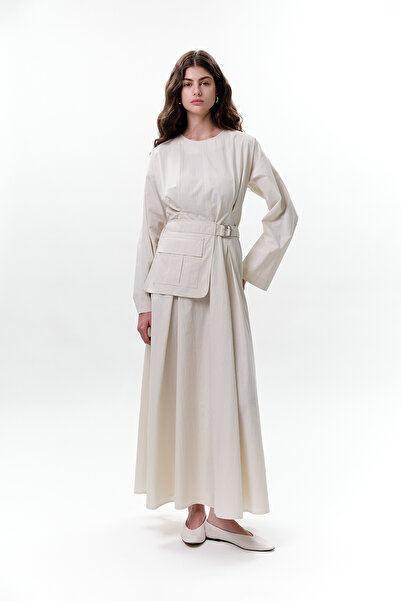 Manuka Dress with Pocket and Belt Detail Stone