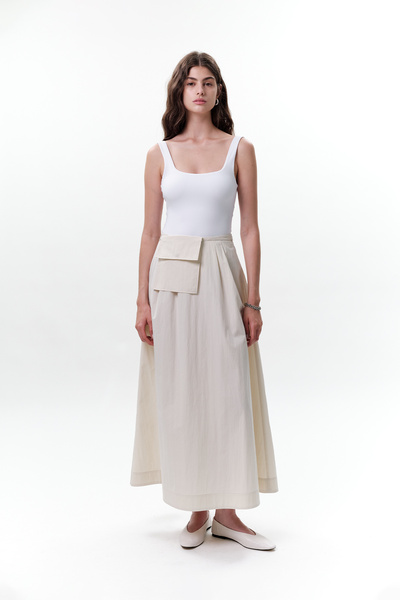 Manuka Cep Belted Skirt Stone