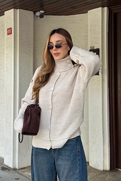 Laluvia Pulover cu nasturi și apărătoare de piatră - 04632