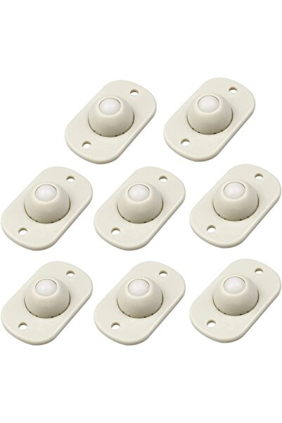 OEM Set de 8 roți pivotante autoadezive pentru mobilă, plastic, alb